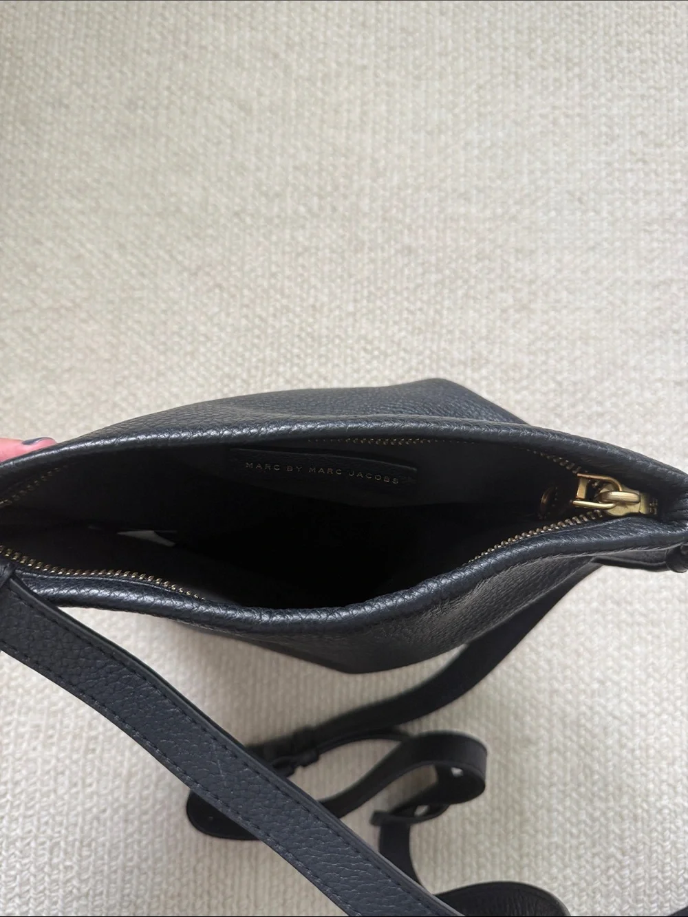 Marc by Marc Jacobs Black Pebbled Leather Crossbody with Gold Hardware